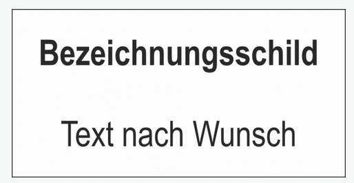 Beschriftungsschild selbstklebend